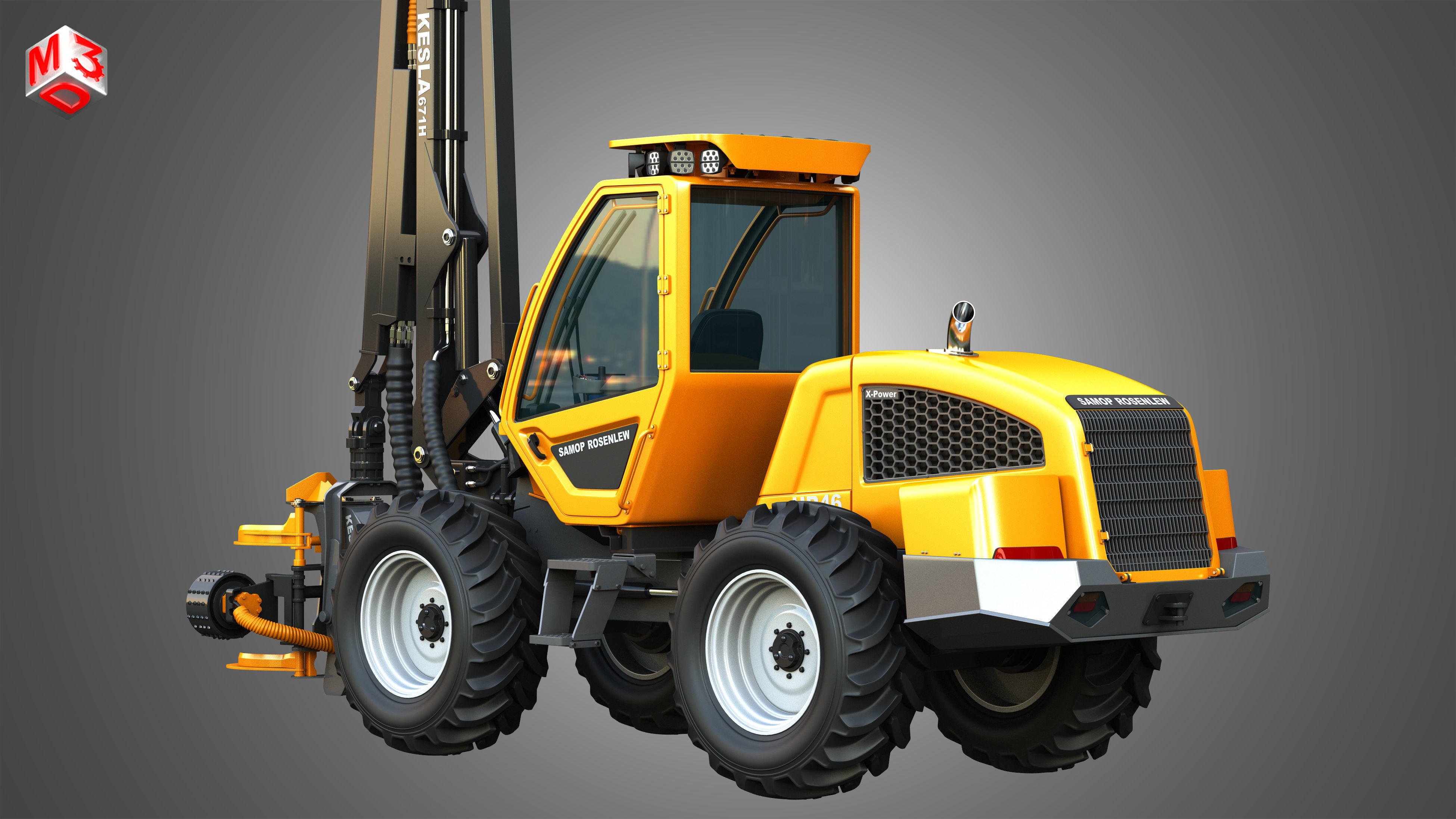 HR46X - Forestry Harvester 3D model_9