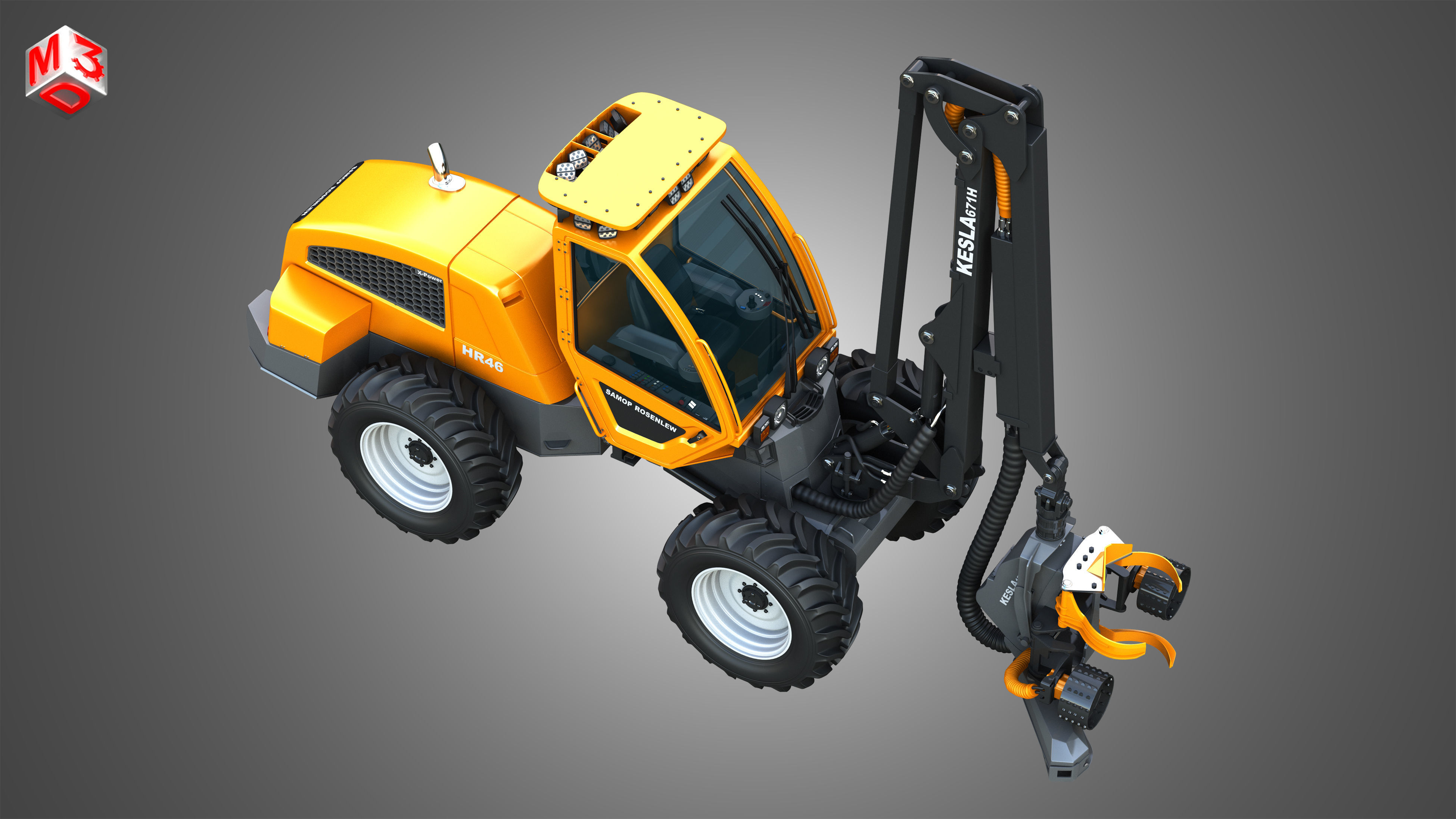 HR46X - Forestry Harvester 3D model_22