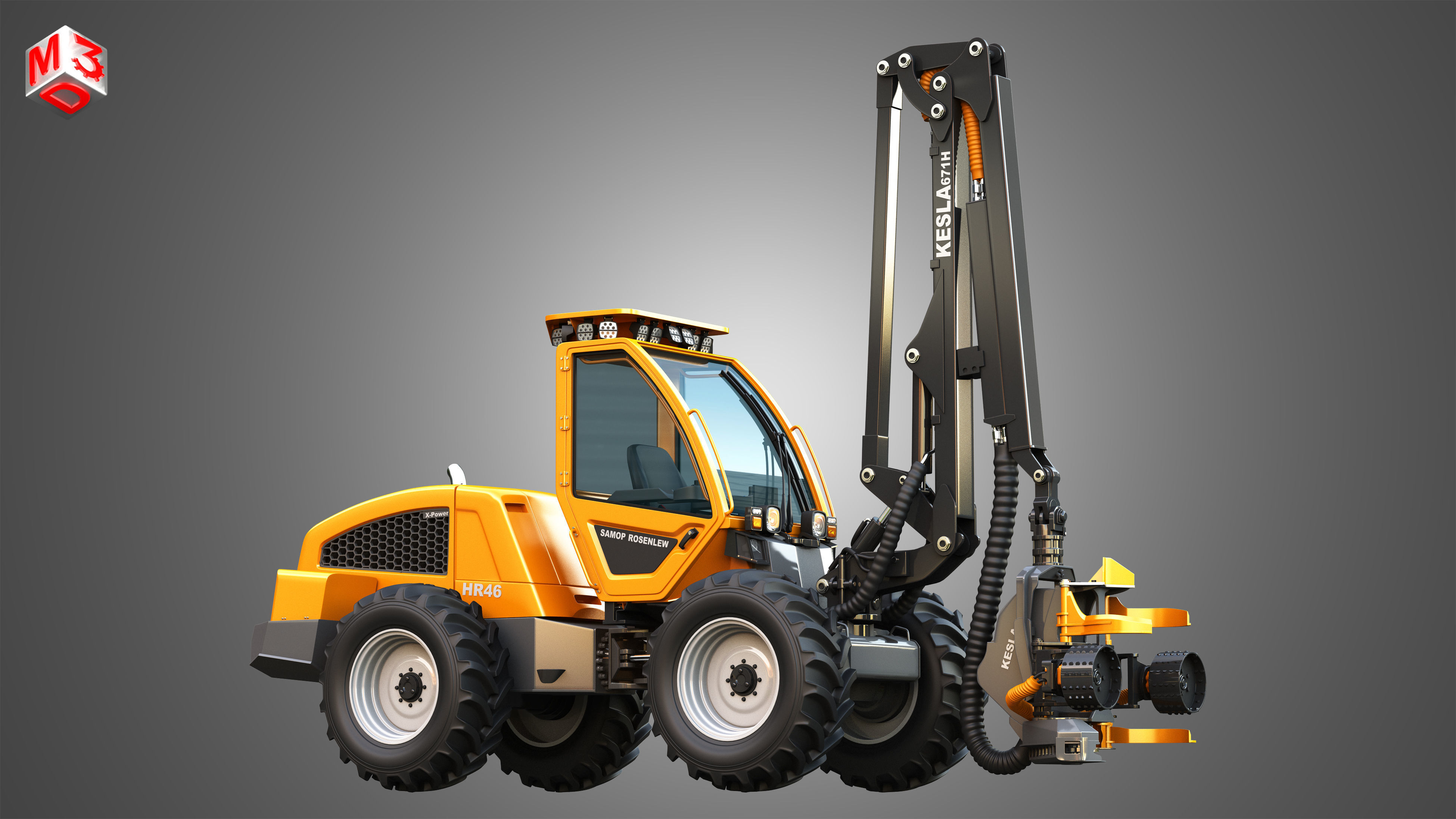 HR46X - Forestry Harvester 3D model_14