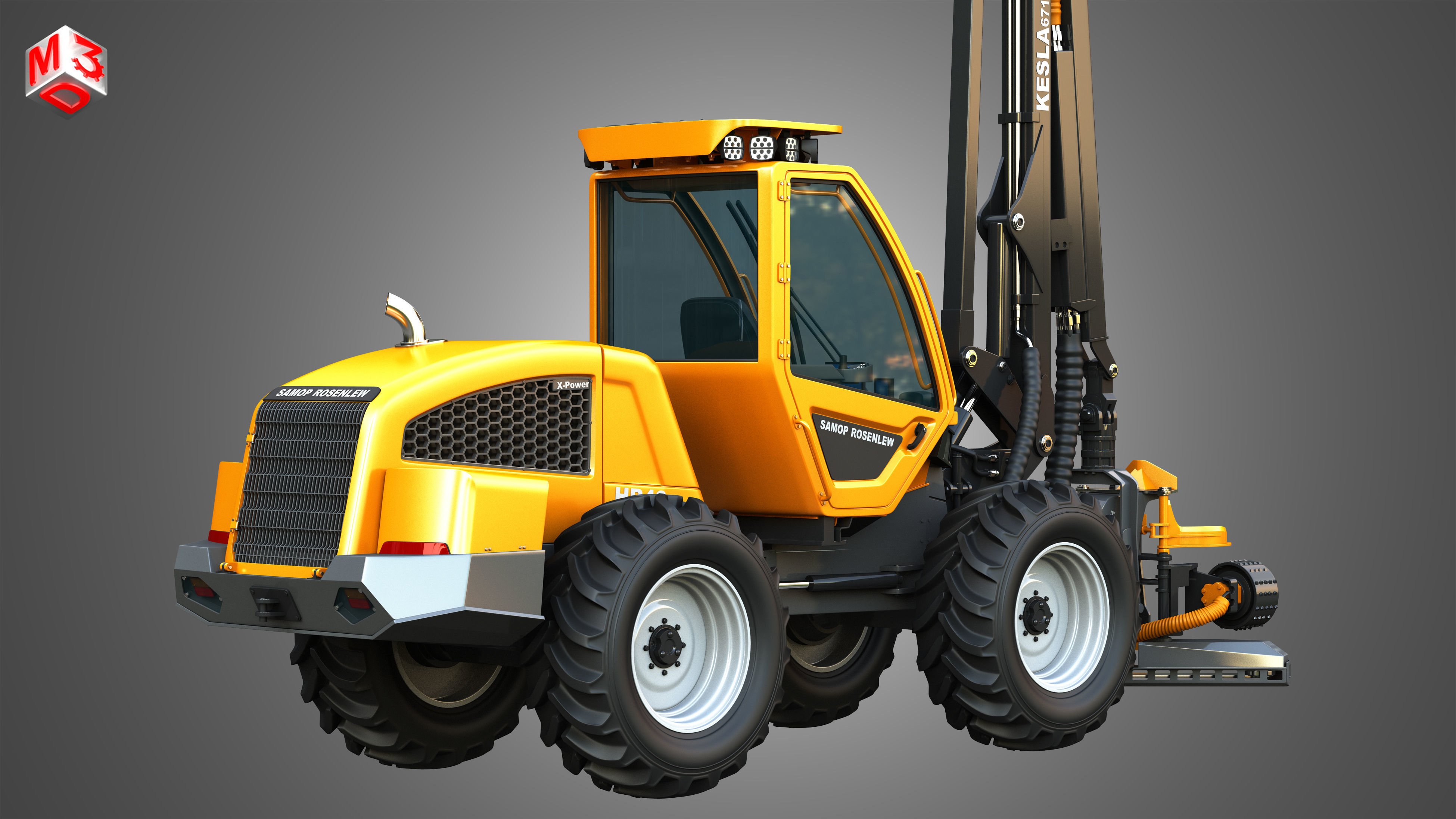 HR46X - Forestry Harvester 3D model_5