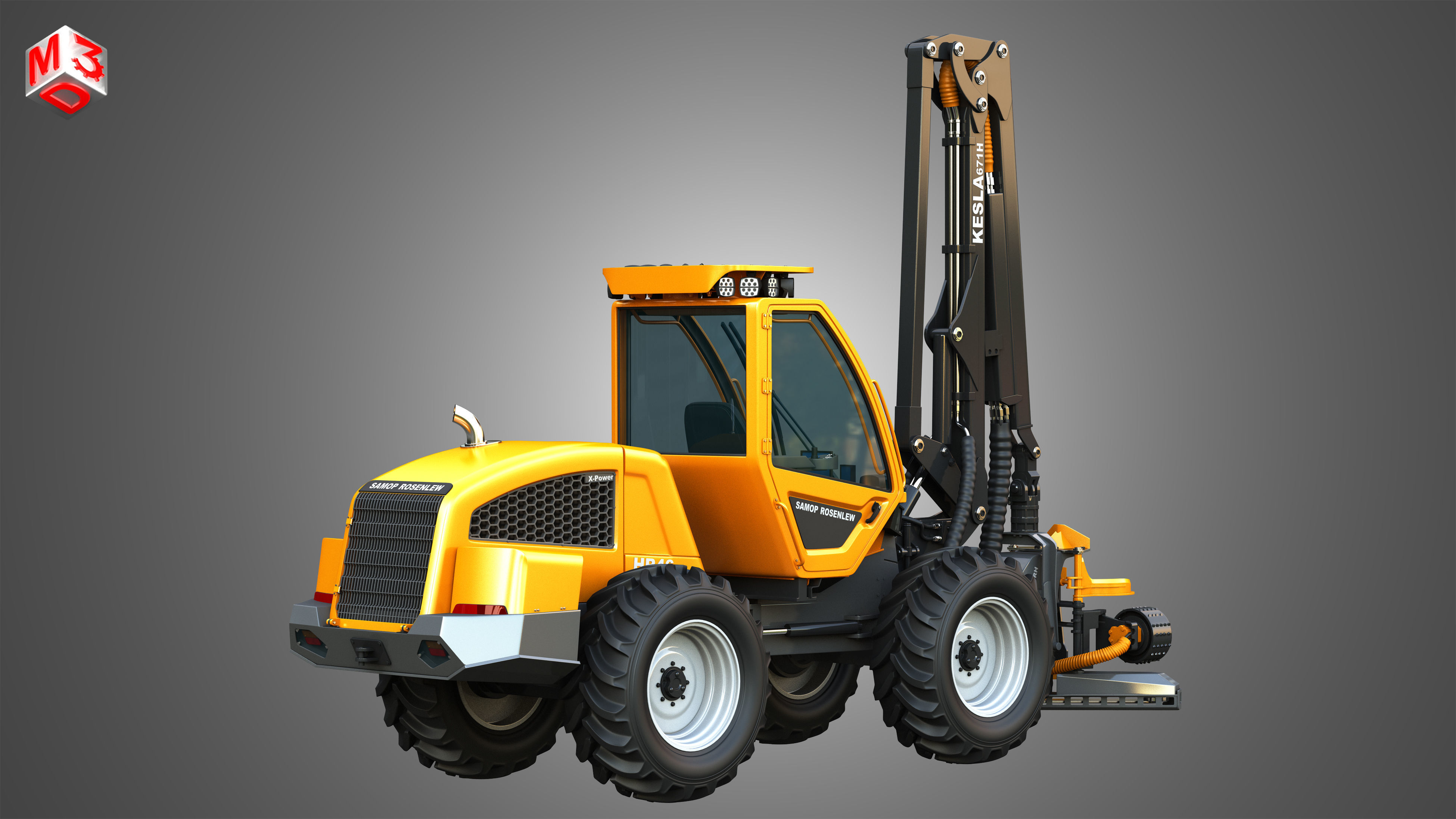 HR46X - Forestry Harvester 3D model_4
