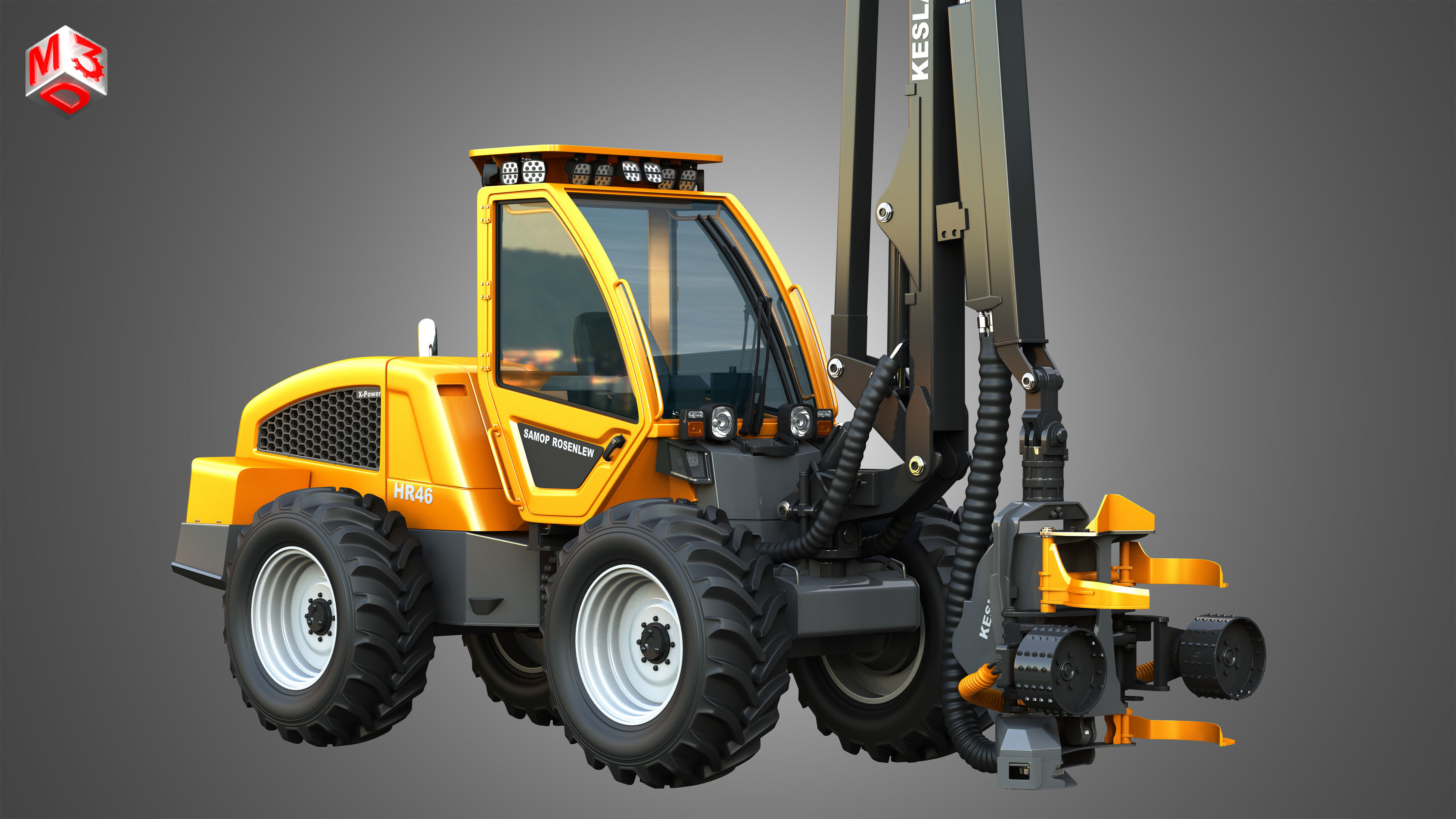 HR46X - Forestry Harvester 3D model_7