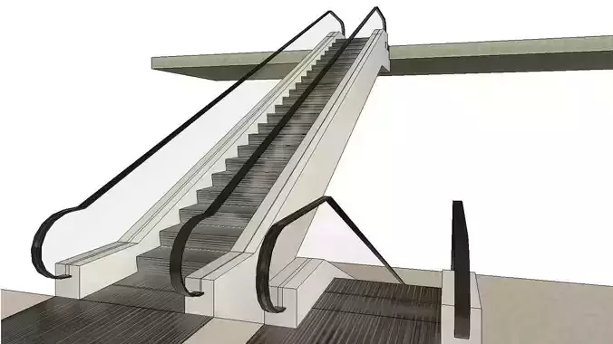 Parametric Two Level Based Escalator Revit Family 3D model