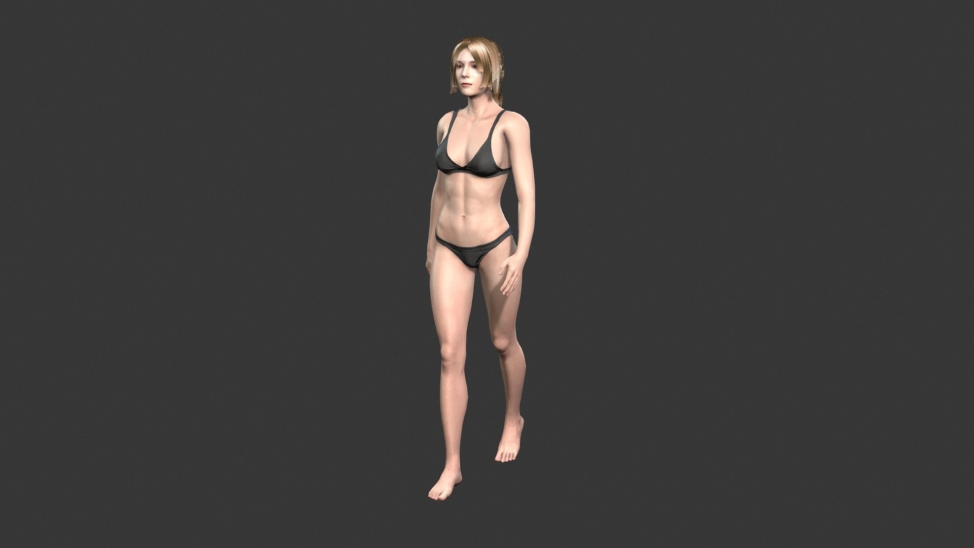 Woman character Low-poly 3D model_8