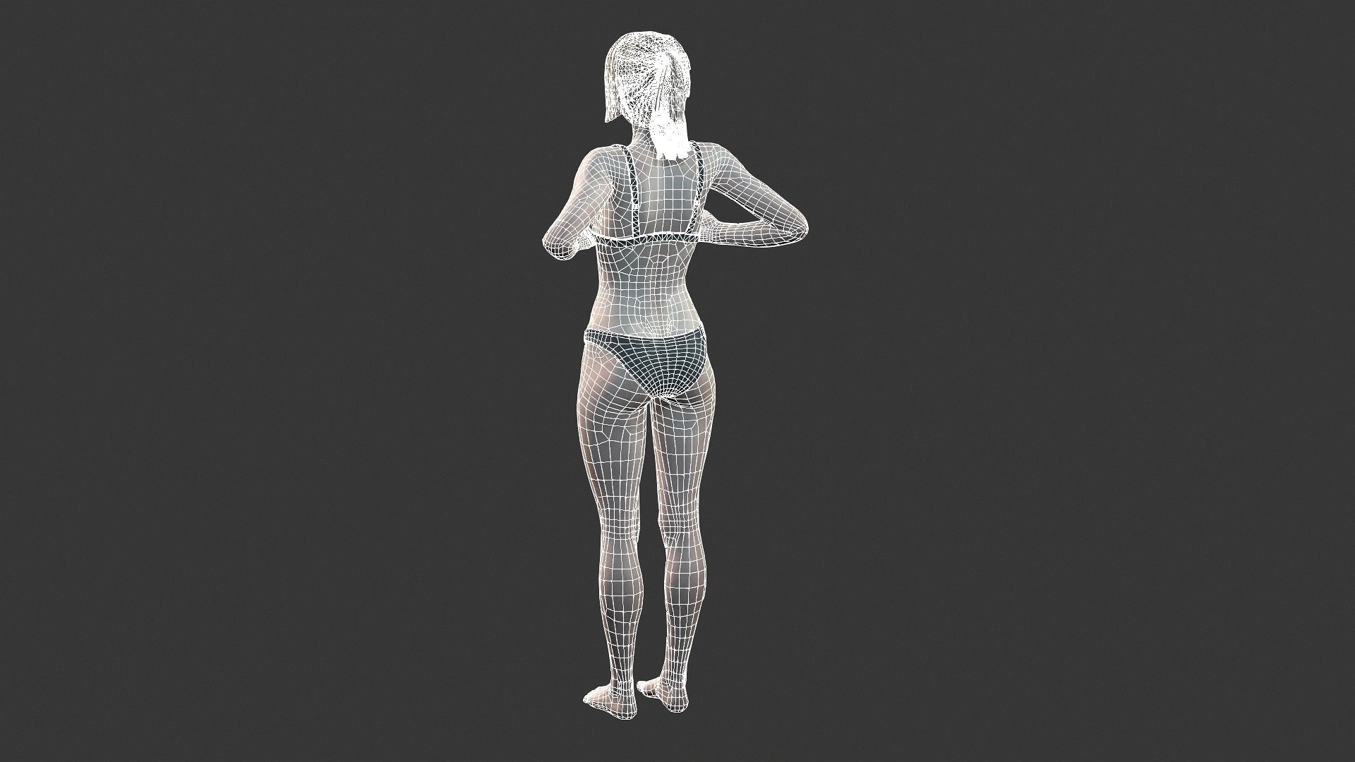 Woman character Low-poly 3D model_4