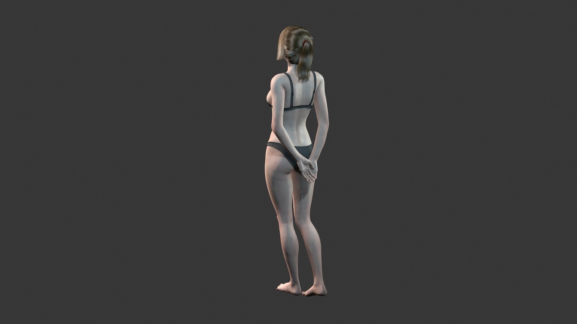 Woman character Low-poly 3D model_10