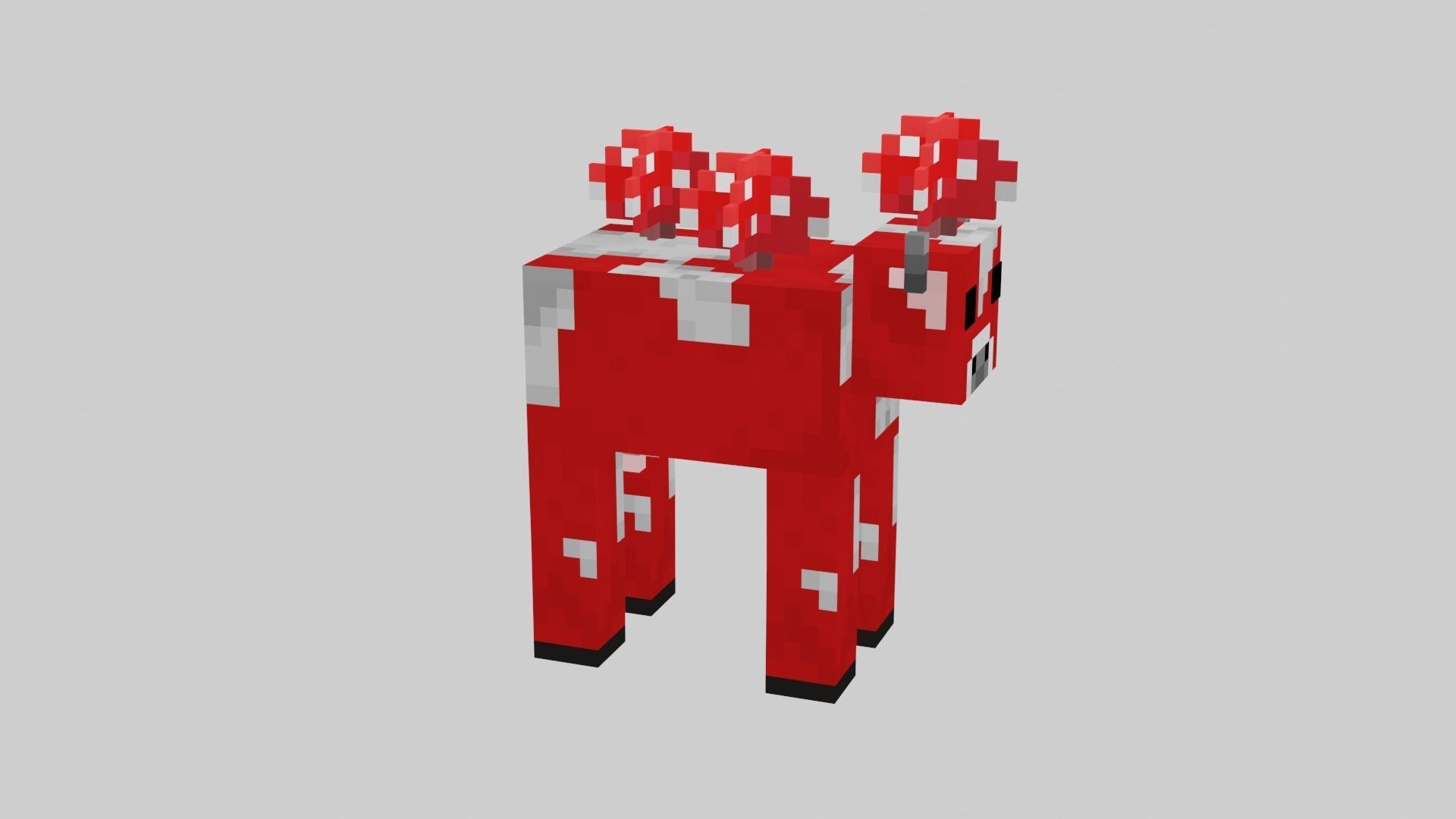 Minecraft Mushroom Cow Low-poly 3D model_8