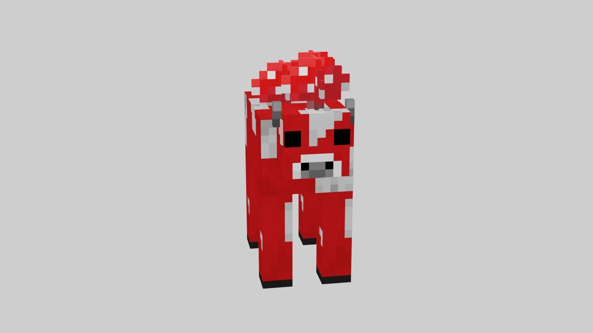 Minecraft Mushroom Cow Low-poly 3D model_13