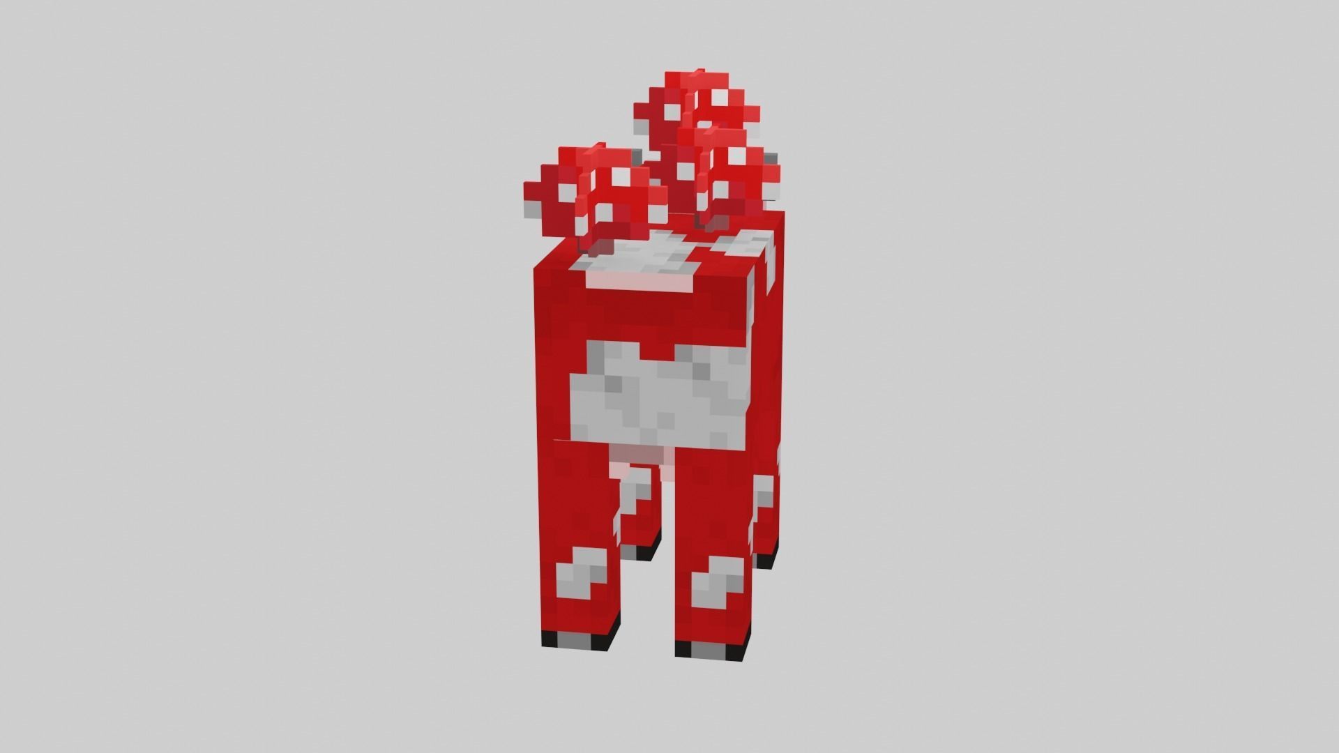 Minecraft Mushroom Cow Low-poly 3D model_6