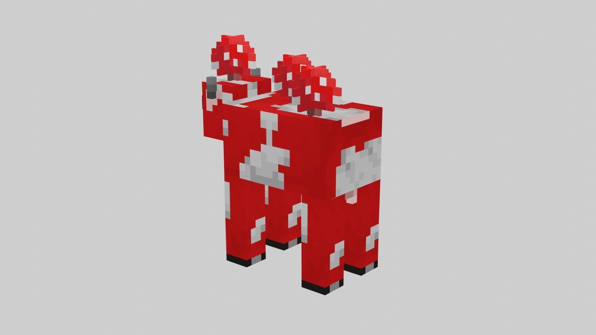 Minecraft Mushroom Cow Low-poly 3D model_29