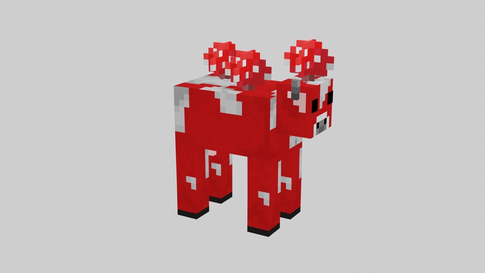 Minecraft Mushroom Cow Low-poly 3D model_9