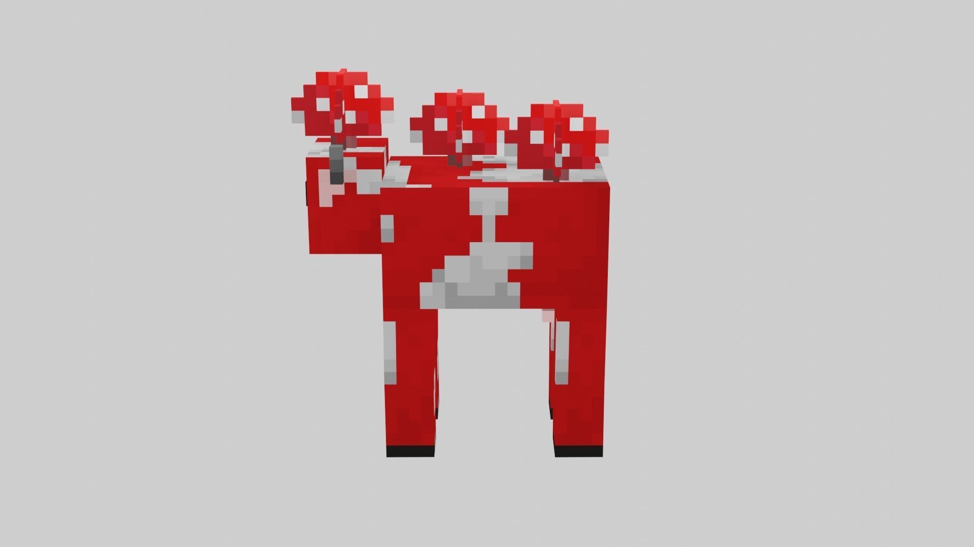 Minecraft Mushroom Cow Low-poly 3D model_24