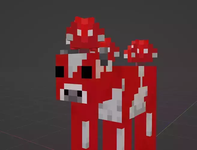 Minecraft Mushroom Cow Low-poly 3D model