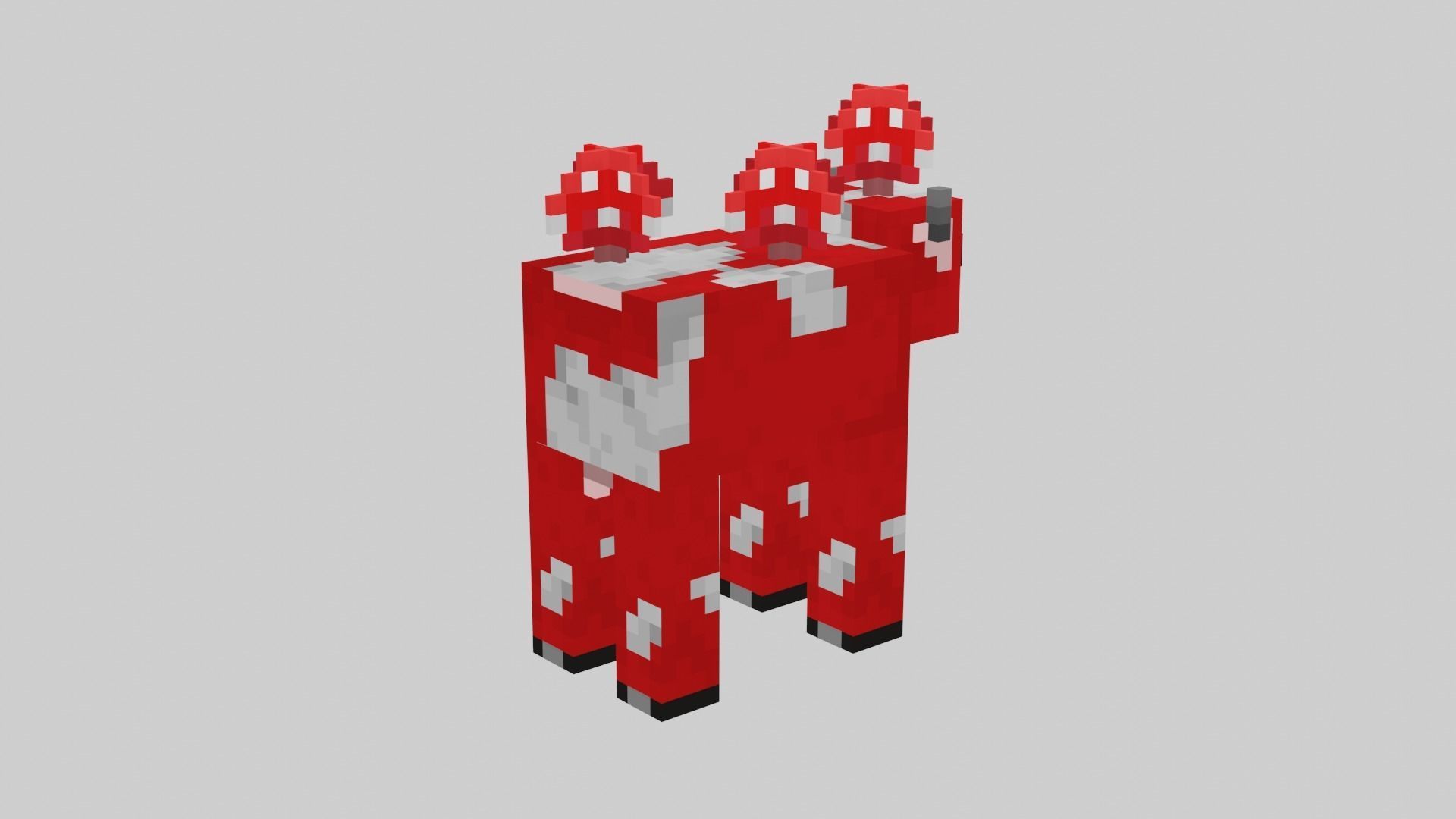 Minecraft Mushroom Cow Low-poly 3D model_35
