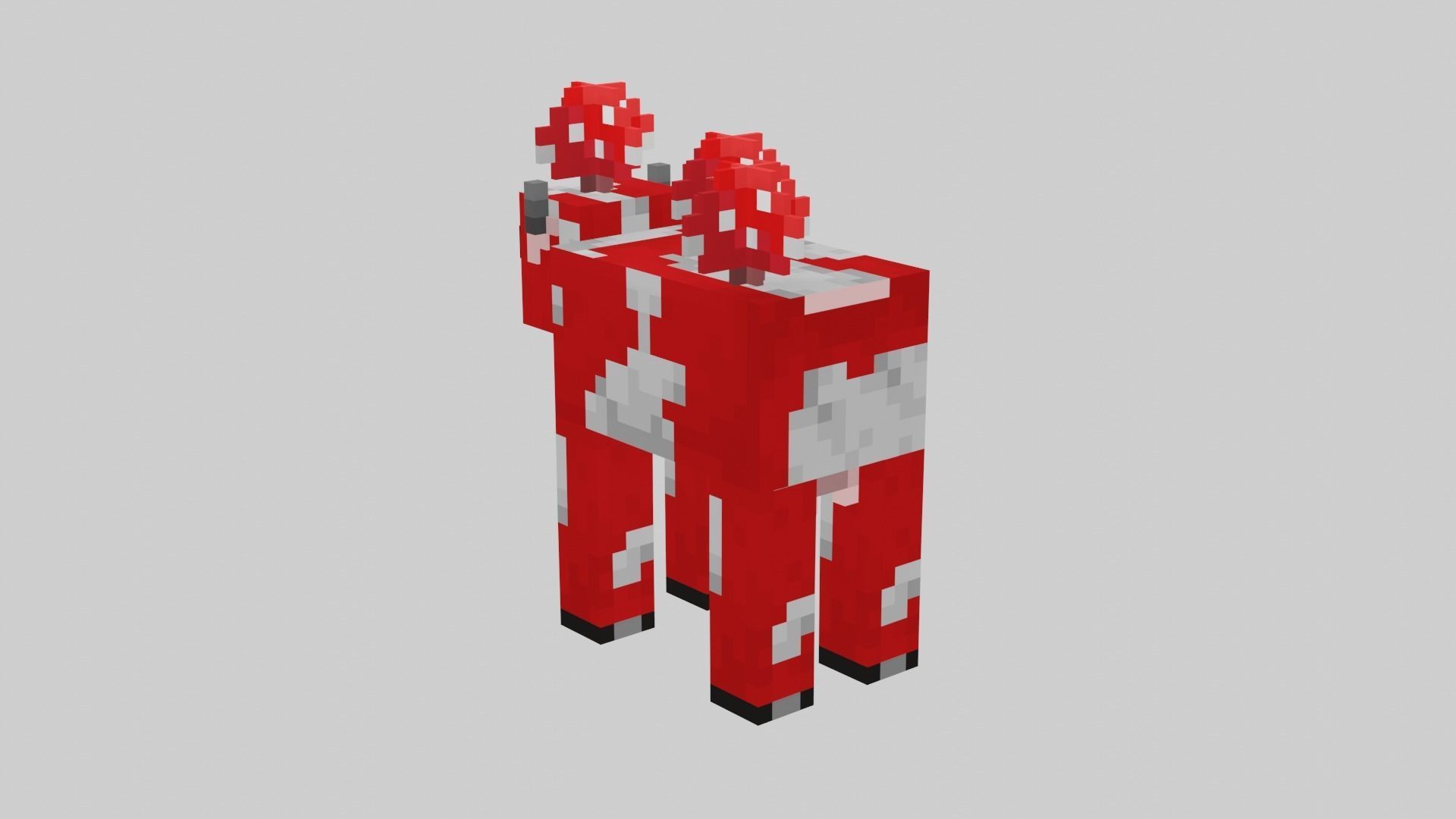 Minecraft Mushroom Cow Low-poly 3D model_30