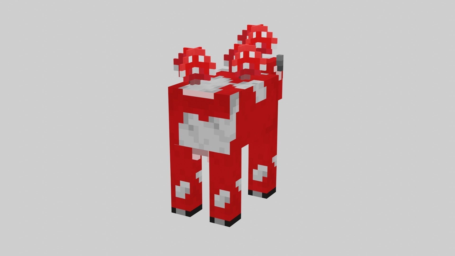 Minecraft Mushroom Cow Low-poly 3D model_17
