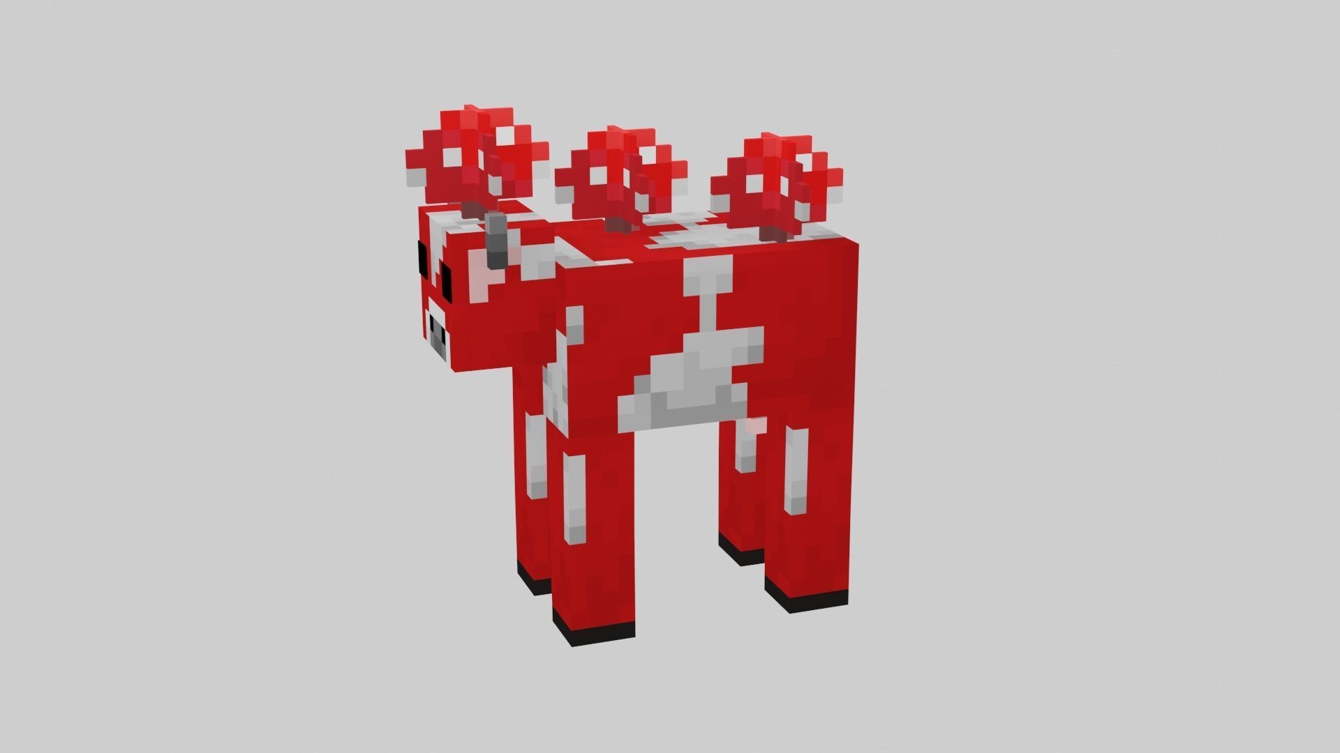 Minecraft Mushroom Cow Low-poly 3D model_22