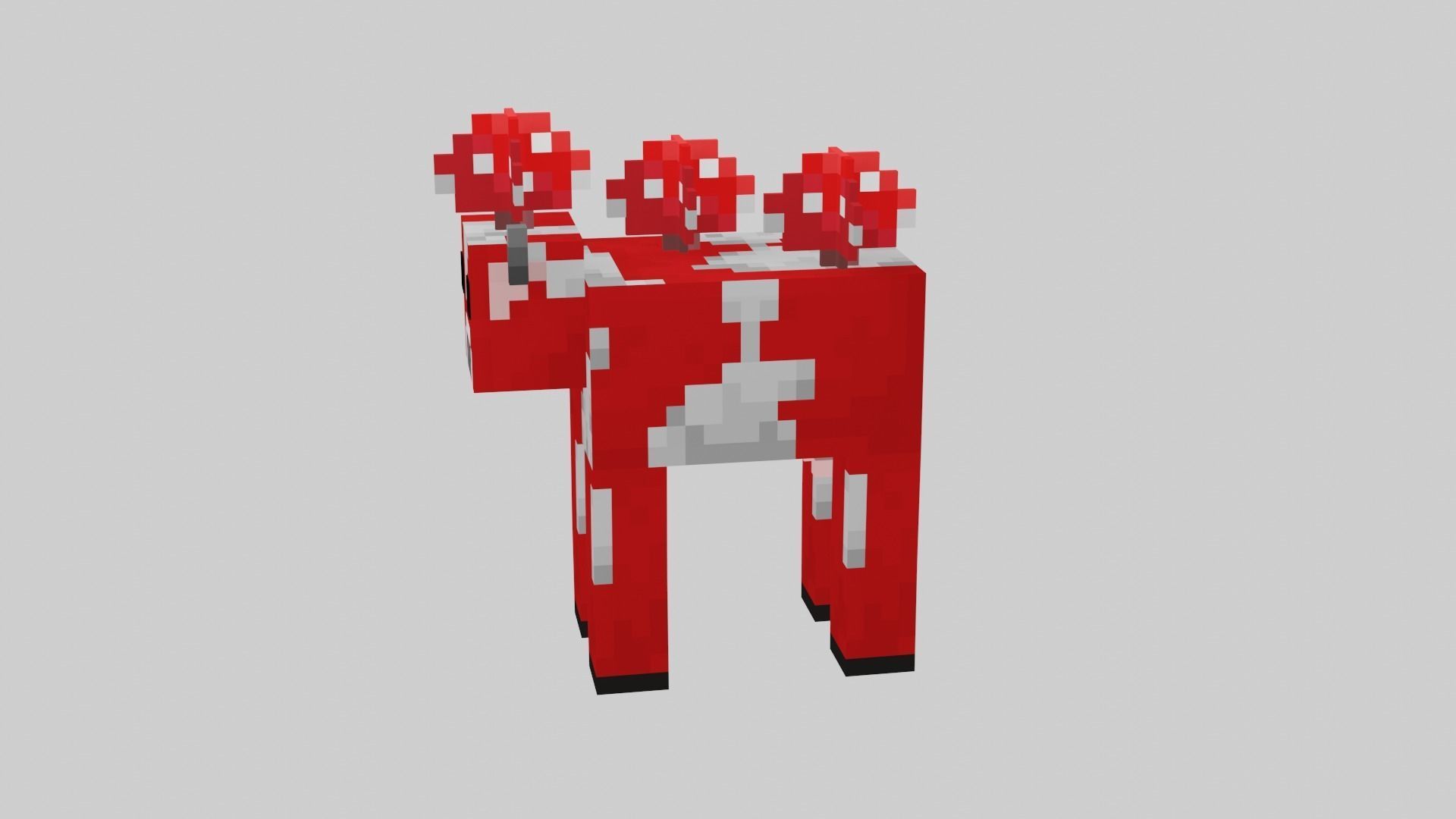 Minecraft Mushroom Cow Low-poly 3D model_23