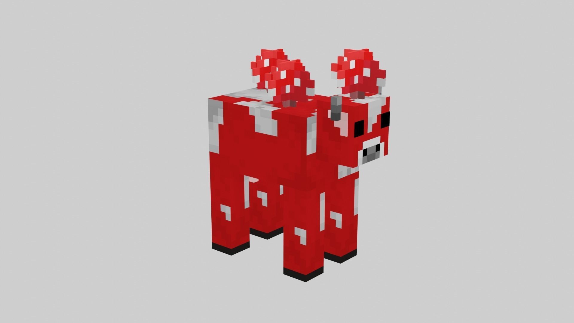 Minecraft Mushroom Cow Low-poly 3D model_10