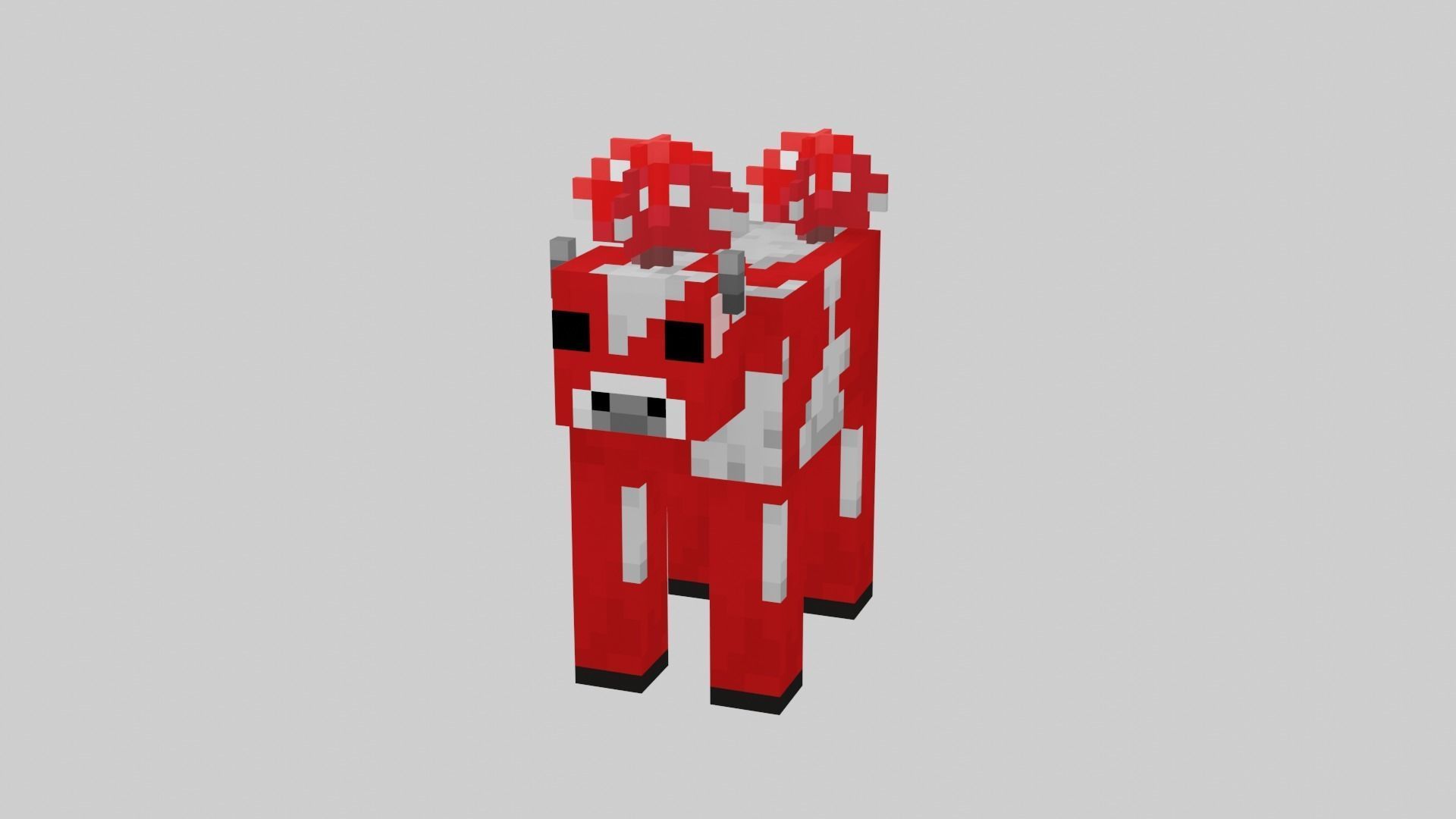Minecraft Mushroom Cow Low-poly 3D model_16