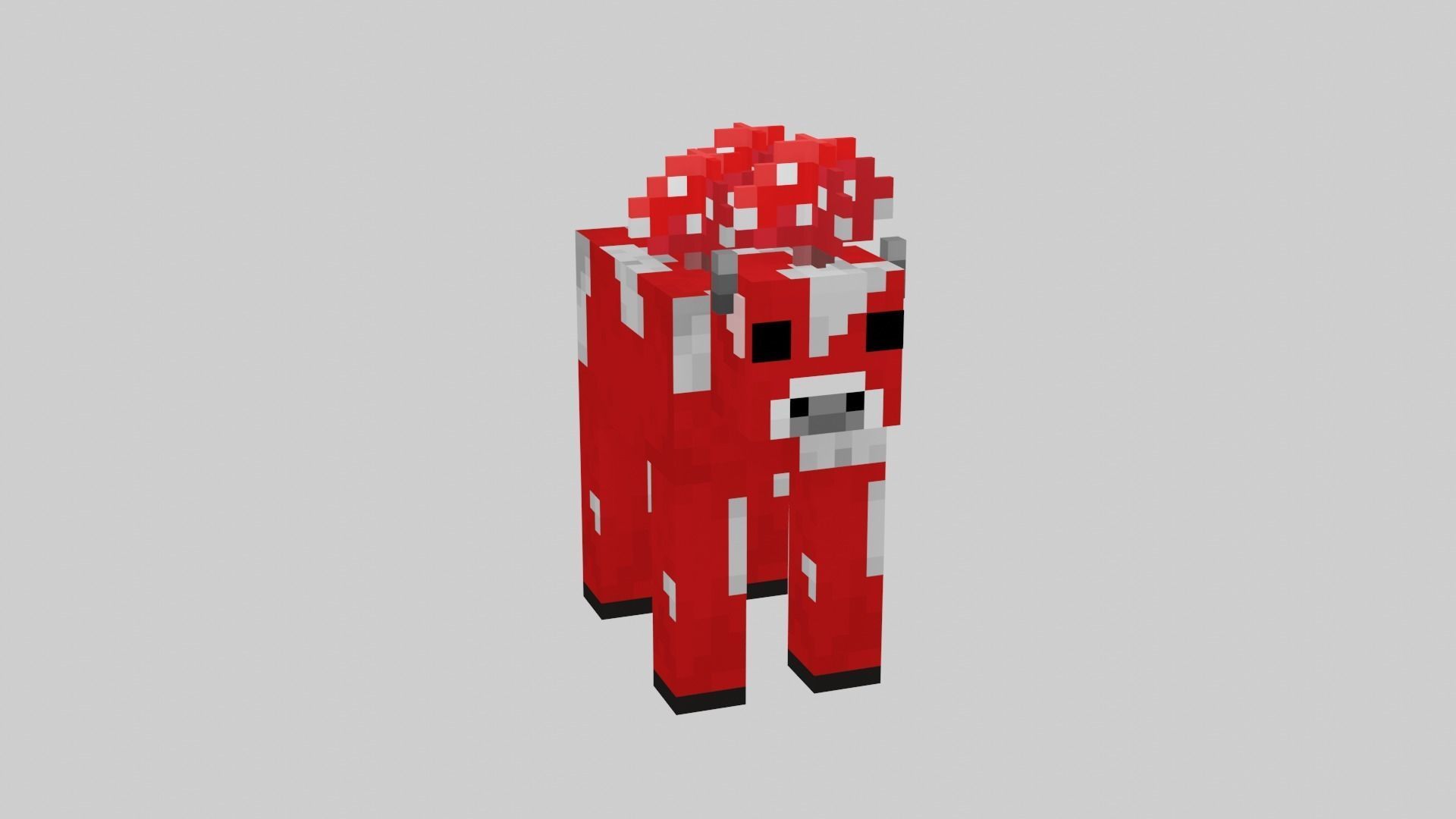 Minecraft Mushroom Cow Low-poly 3D model_12