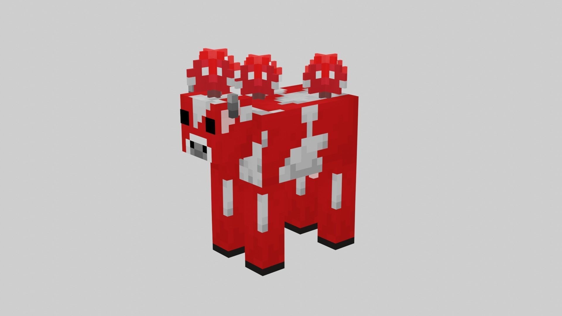 Minecraft Mushroom Cow Low-poly 3D model_20