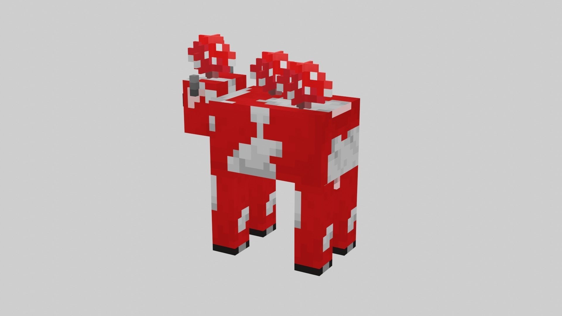 Minecraft Mushroom Cow Low-poly 3D model_27