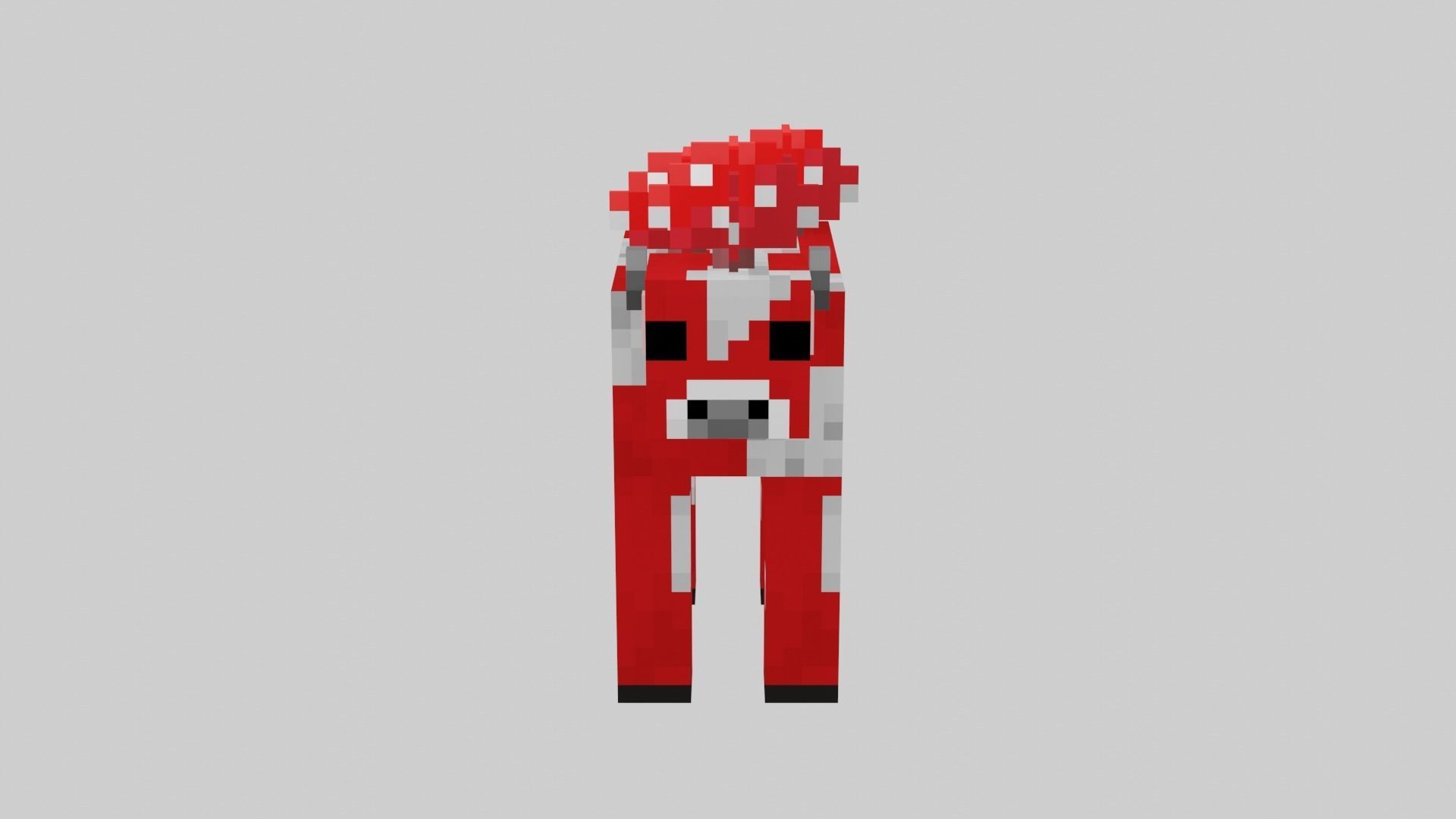 Minecraft Mushroom Cow Low-poly 3D model_14