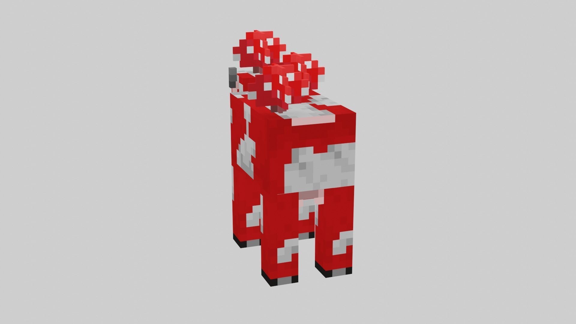 Minecraft Mushroom Cow Low-poly 3D model_32