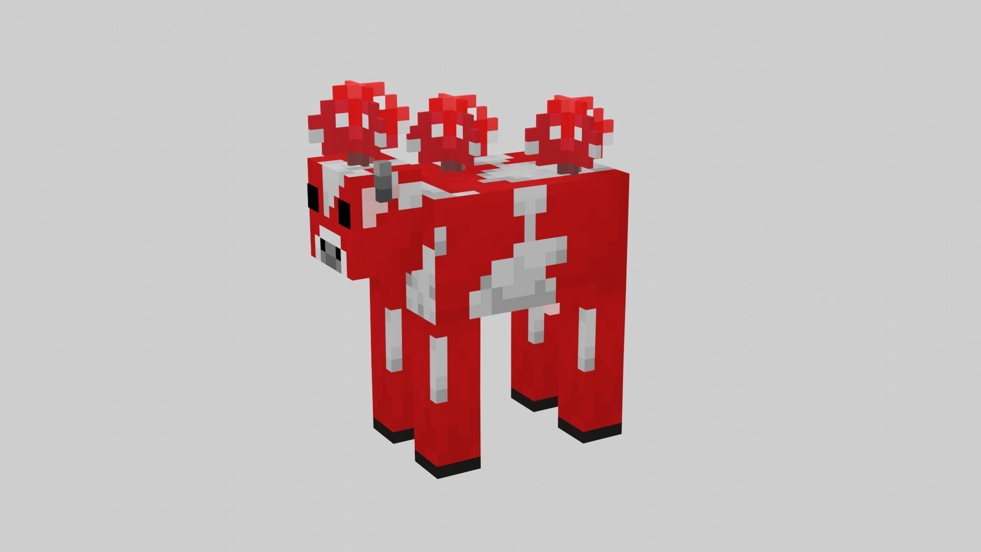 Minecraft Mushroom Cow Low-poly 3D model_21
