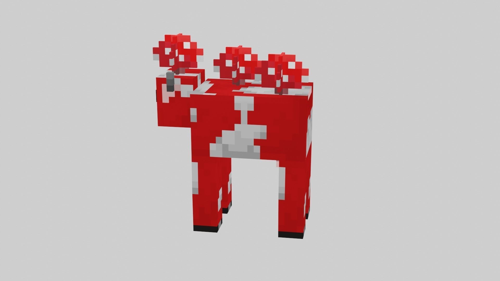 Minecraft Mushroom Cow Low-poly 3D model_25