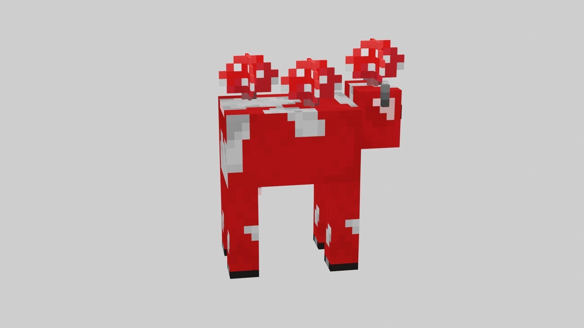 Minecraft Mushroom Cow Low-poly 3D model_38