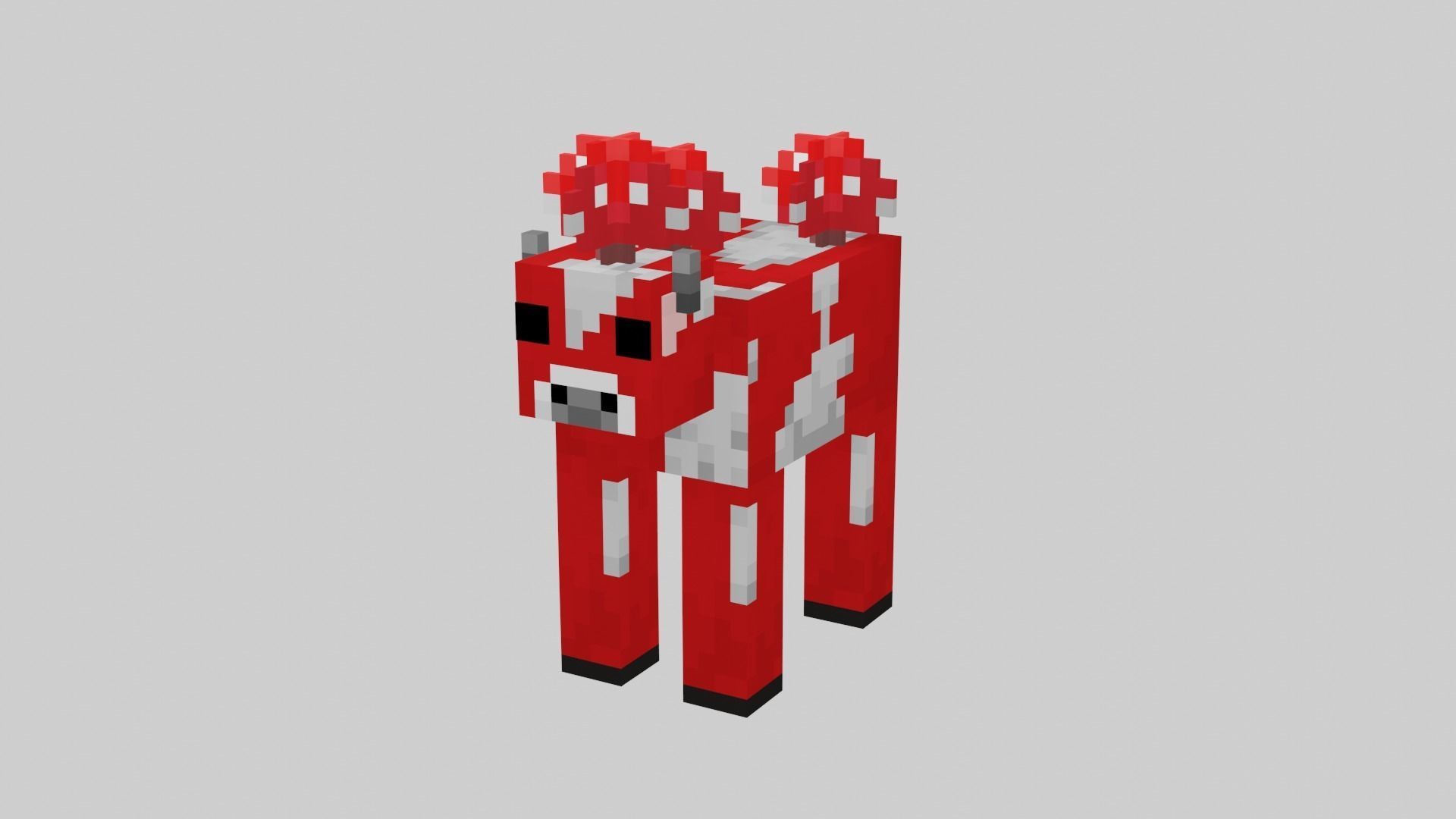 Minecraft Mushroom Cow Low-poly 3D model_18