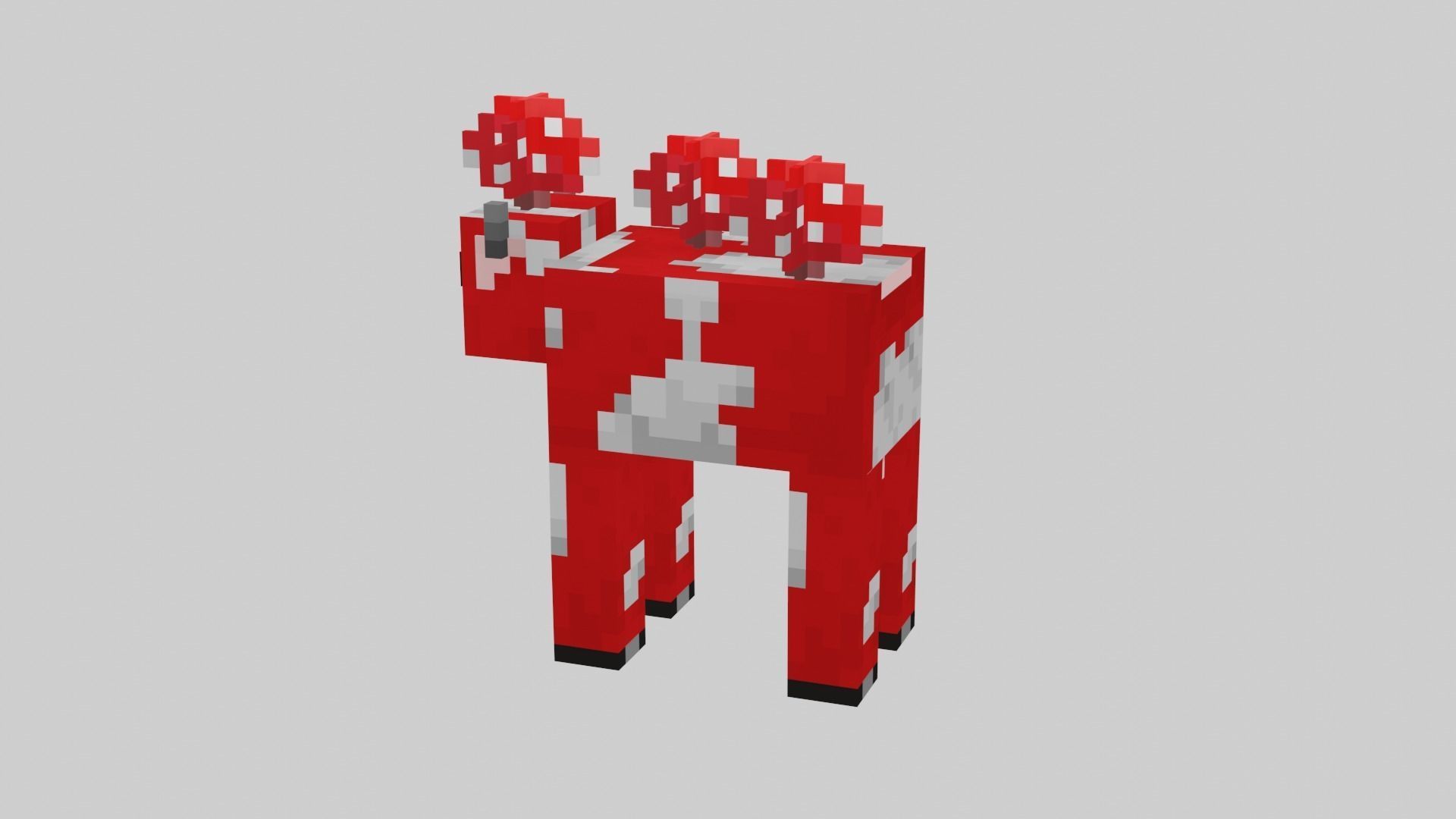 Minecraft Mushroom Cow Low-poly 3D model_26