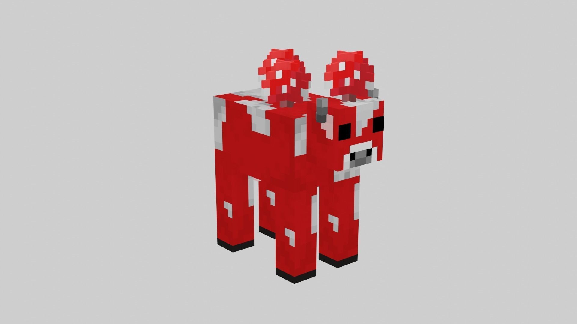 Minecraft Mushroom Cow Low-poly 3D model_11