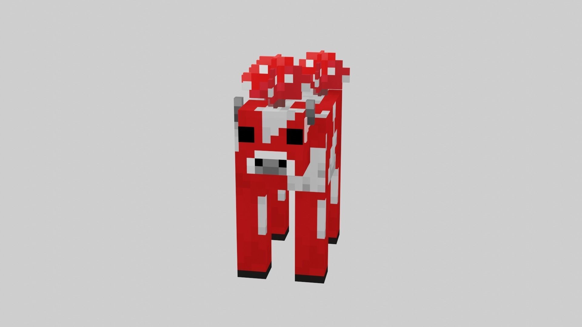 Minecraft Mushroom Cow Low-poly 3D model_15