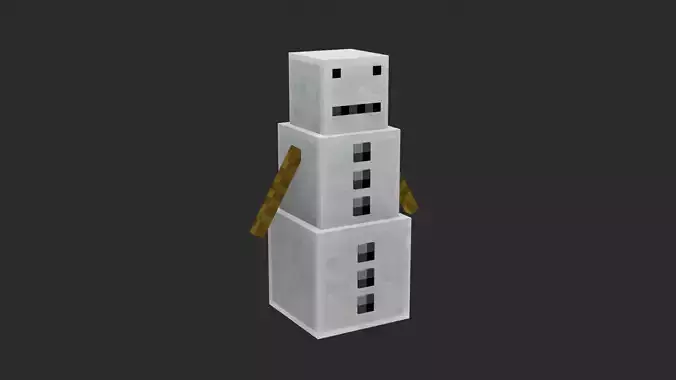 Minecraft Snow Golem Low-poly 3D model
