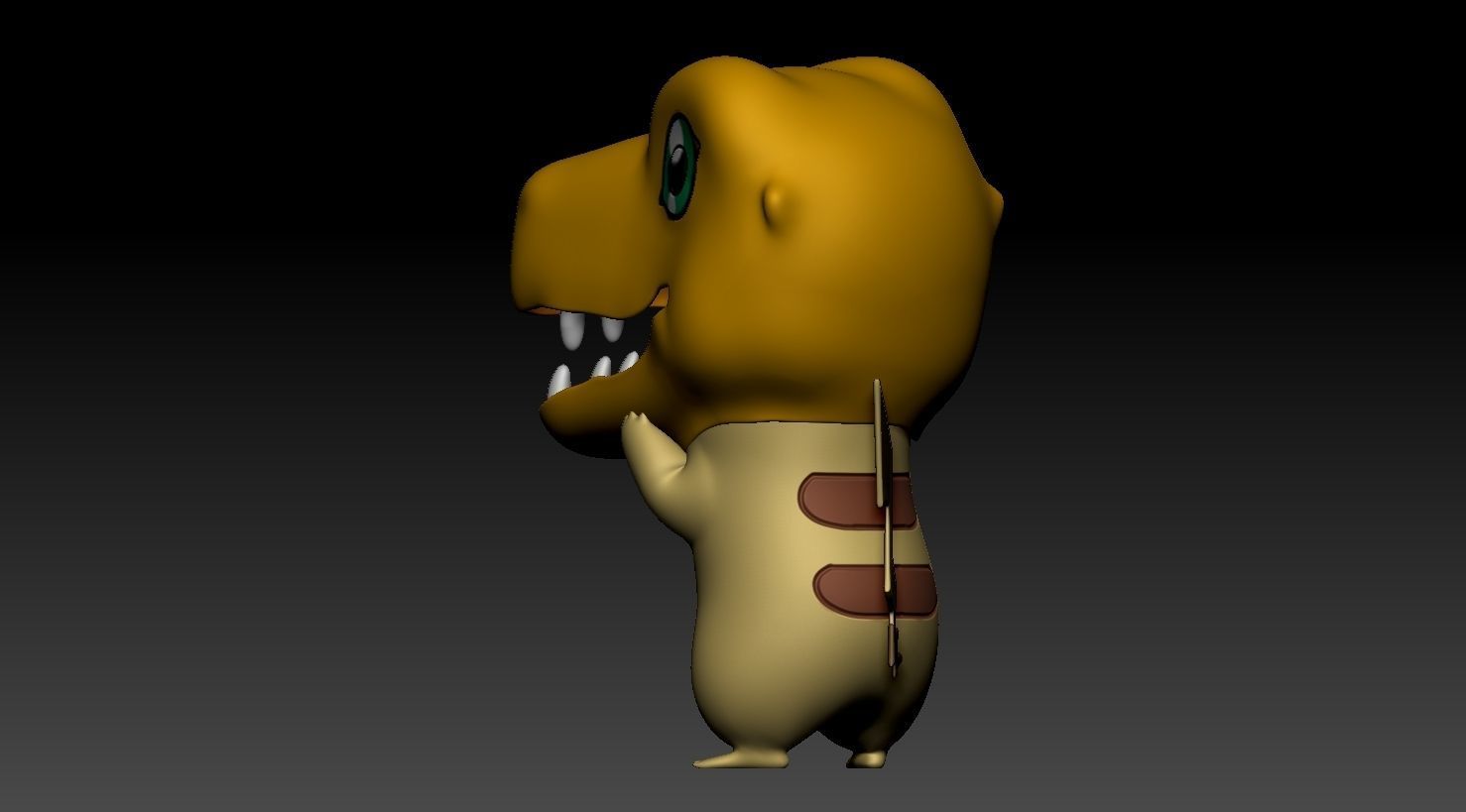 Pikachu Agumon head 3D print model_8
