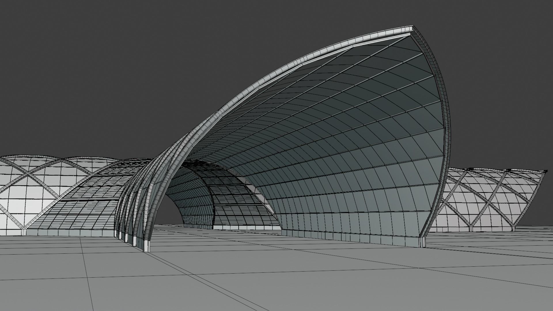 Glass building 3D model_6