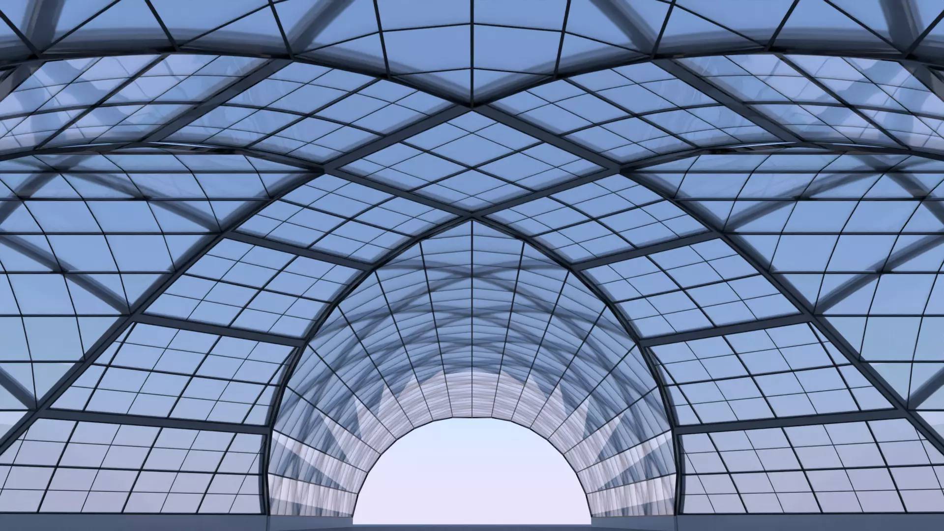 Glass building 3D model_0