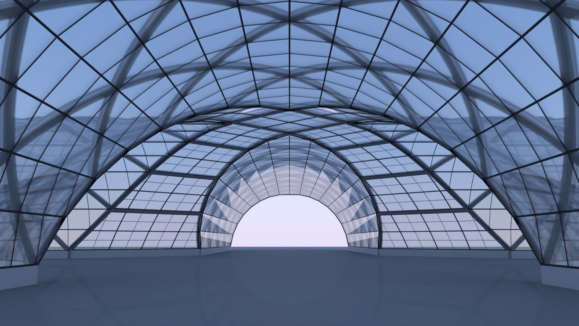 Glass building 3D model_2