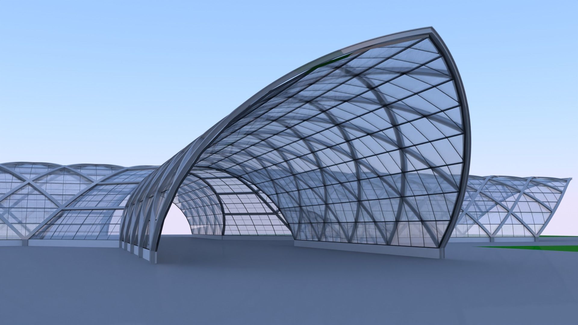 Glass building 3D model_5