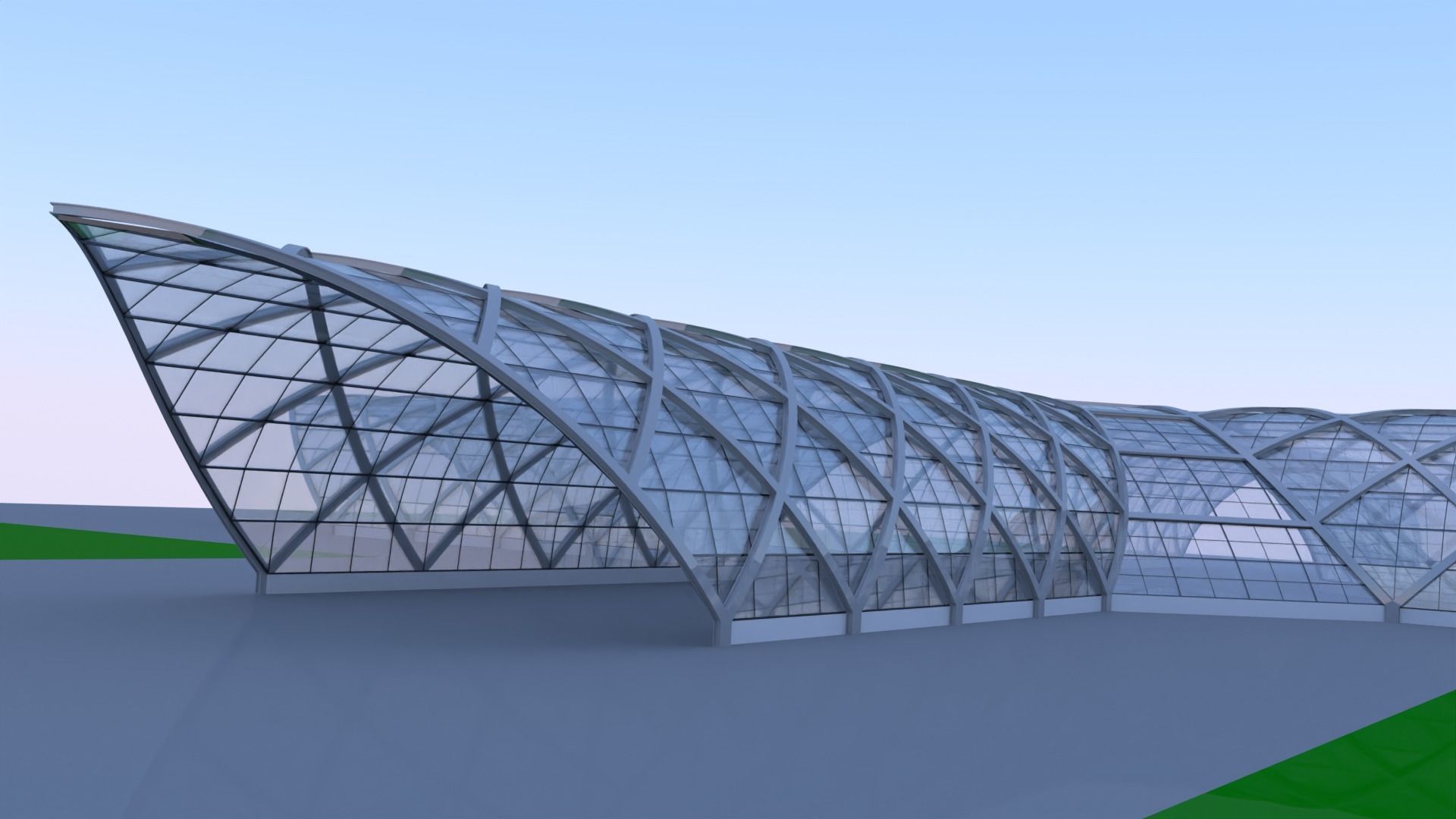 Glass building 3D model_7