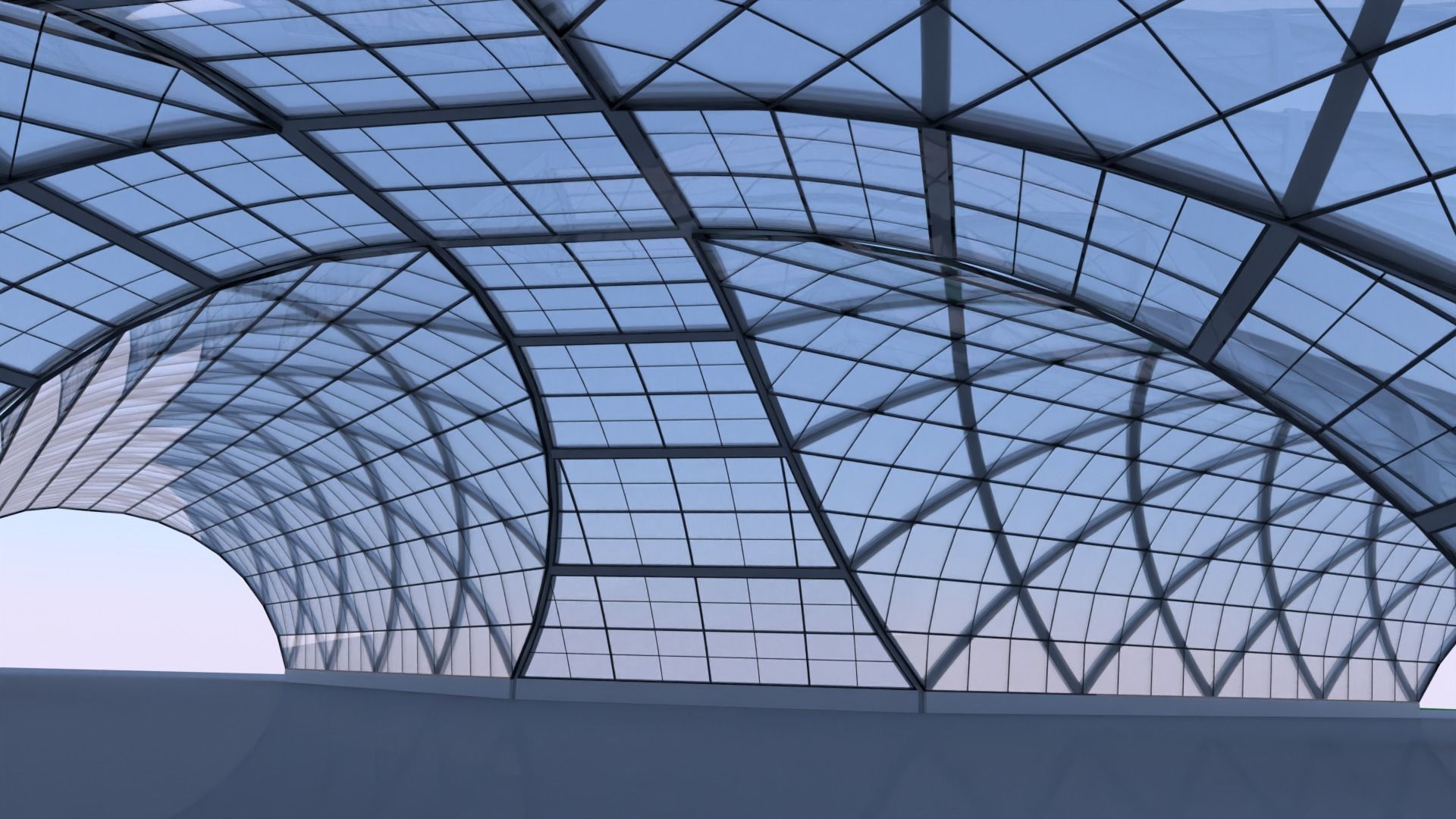 Glass building 3D model_3