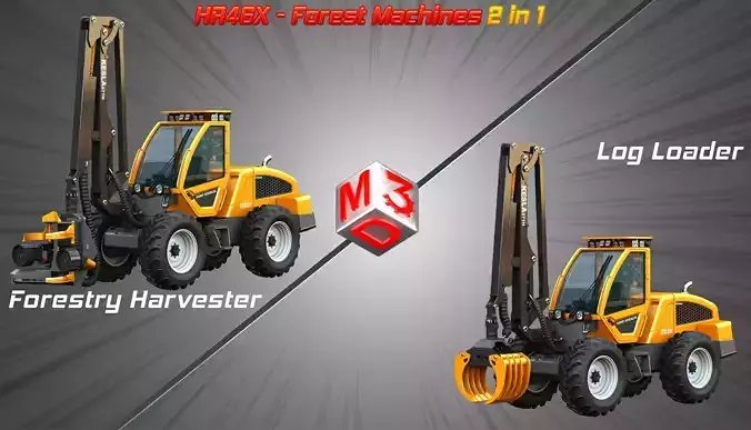 HR46X - Forest Machines 2 in 1 3D Model Collection