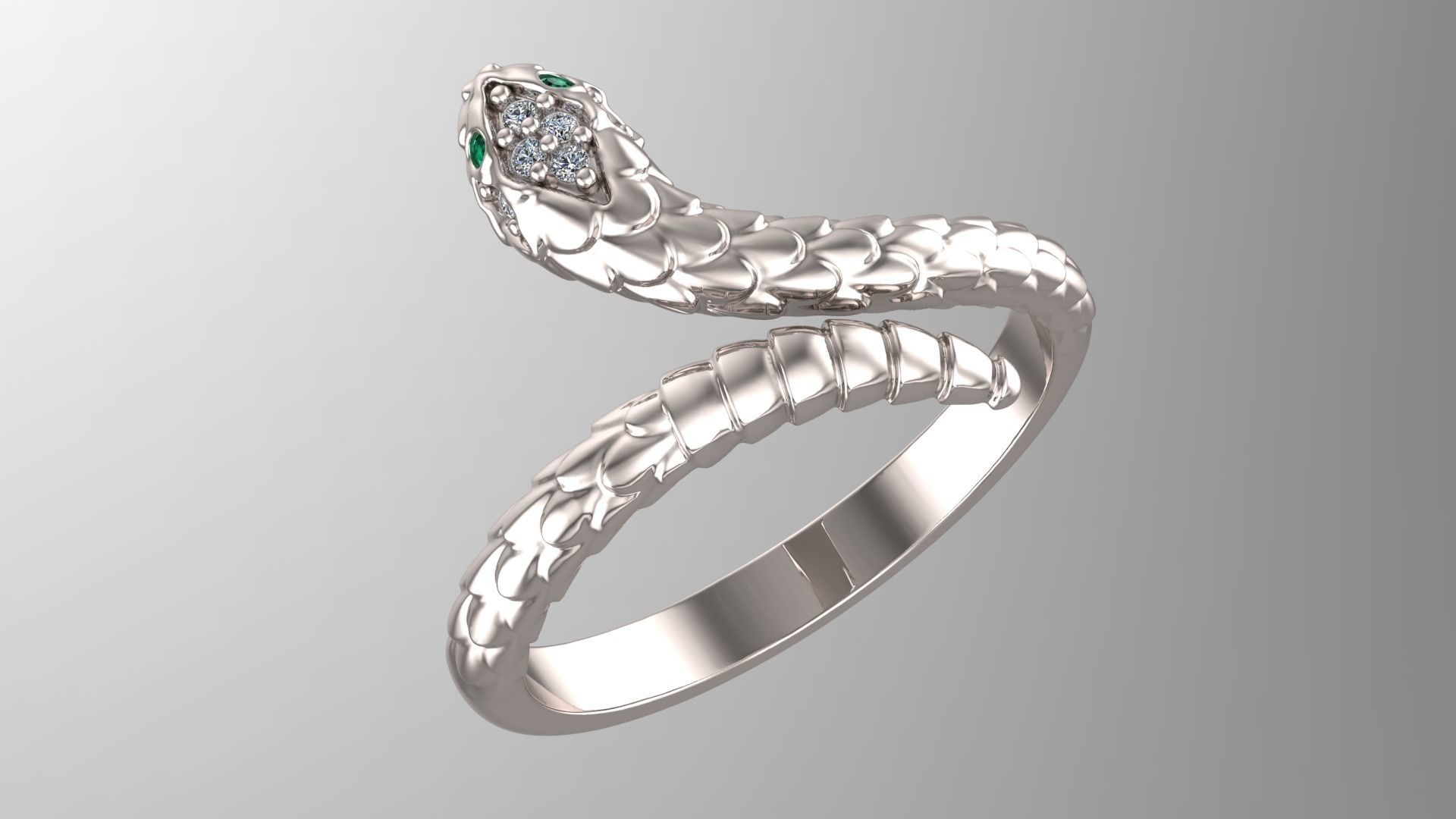 Snake Ring 3D print model_2