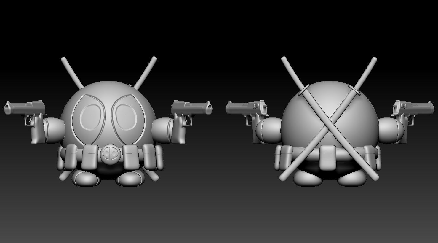 Kirby Deadpool  3D print model_2