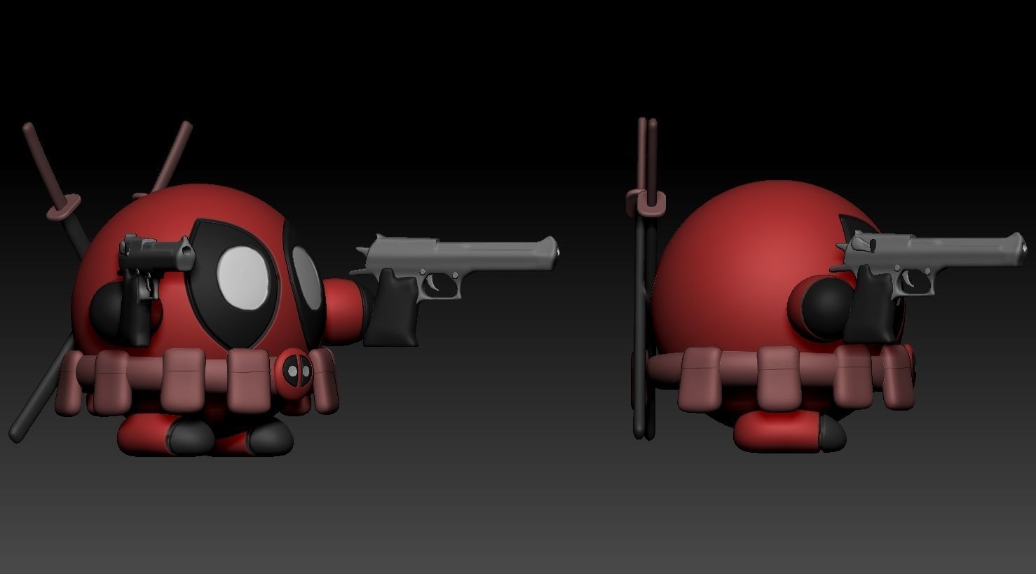 Kirby Deadpool  3D print model_3