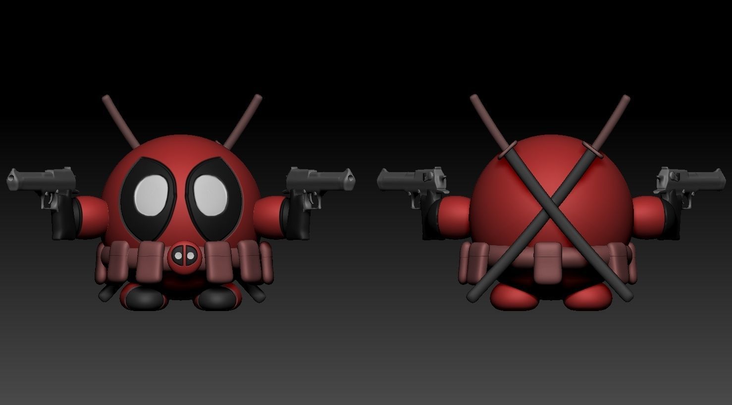 Kirby Deadpool  3D print model_1