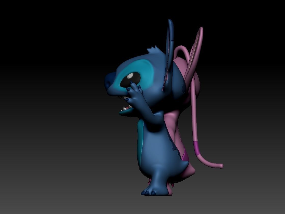 Stitch and Angel 3D print model_5
